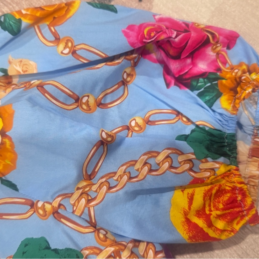 Versace Blue Chain and Rose Top 10Y BNWT - Picture 6 of 11